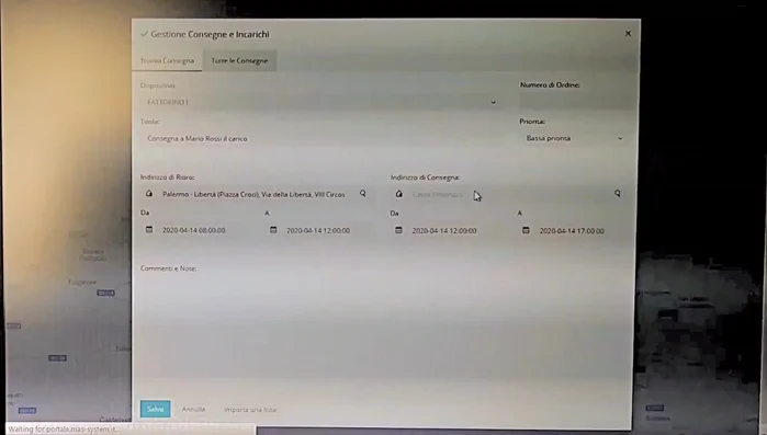 Salva l'incarico. Il fattorino riceverà la notifica e potrà visualizzare l'incarico sulla sua app.