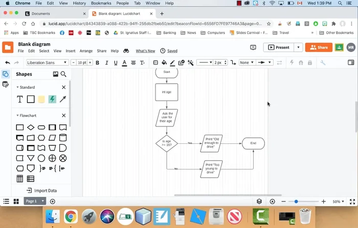 Assicurati che tutte le frecce portino a una conclusione logica (il terminatore di fine).
