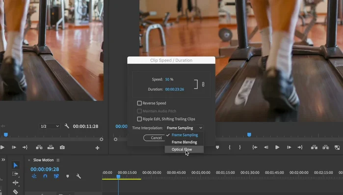 Usare il 'flusso ottico' (o funzionalità simili) per rendere fluido lo slow motion oltre il 50%.