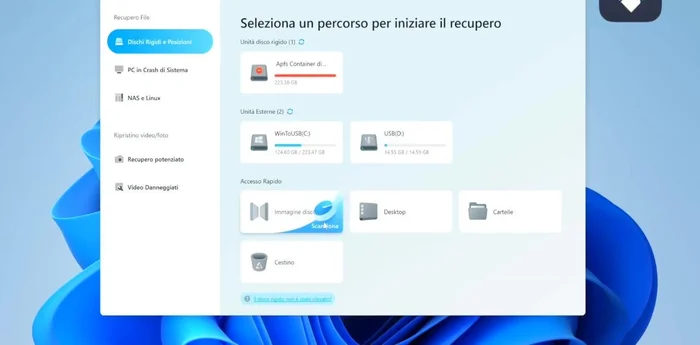 Scegliere la directory di salvataggio e cliccare nuovamente su "Recupera".