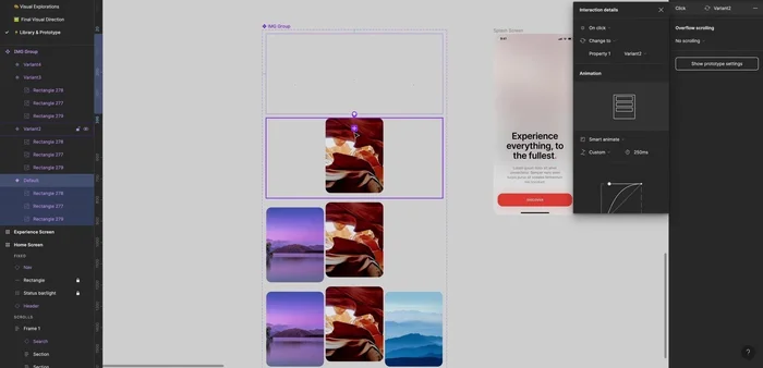 Regolazione della durata dell'animazione (500-700 millisecondi).