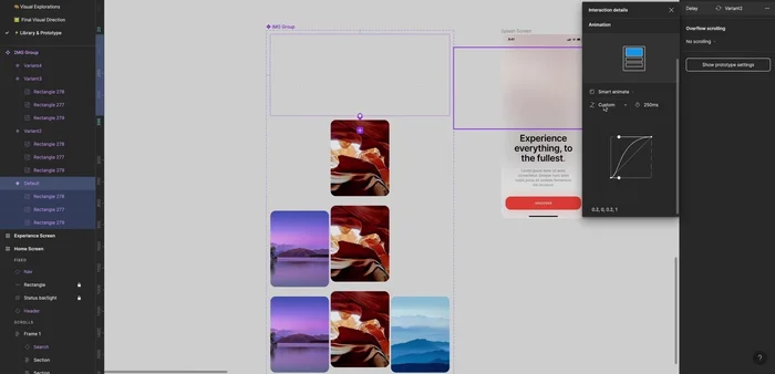 Regolazione della durata dell'animazione (500-700 millisecondi).