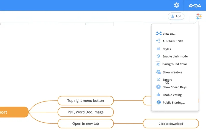 Cliccare sull'opzione "Esportazione".