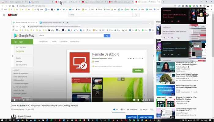 Utilizza i pulsanti di controllo (play/pause, avanti/indietro) per gestire ogni streaming direttamente da questa finestra.