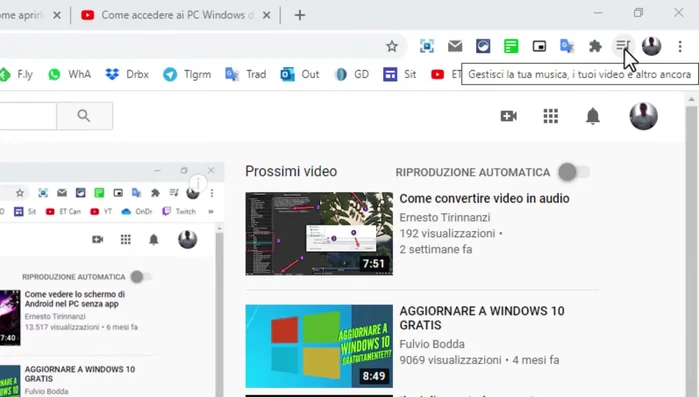 Verifica la presenza dell'icona di controllo globale dei media (Global Media Controls). Se non la vedi, significa che è già integrata nativamente nella tua versione di Chrome.