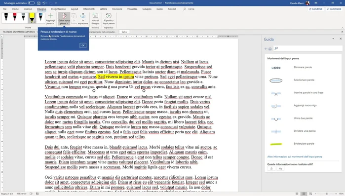 Attivare la 'Conversione in forma' per trasformare i disegni in forme geometriche.