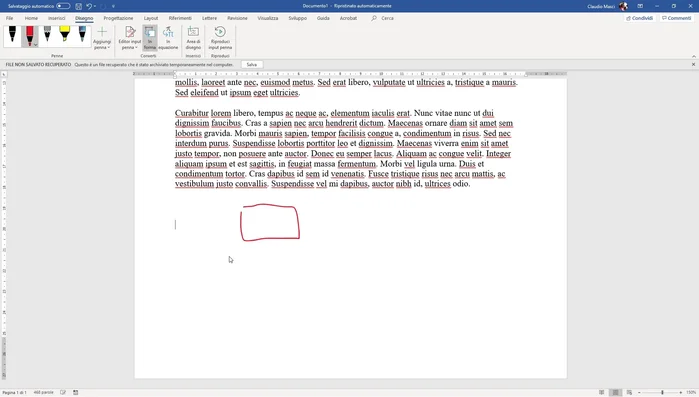 Attivare la 'Conversione in forma' per trasformare i disegni in forme geometriche.