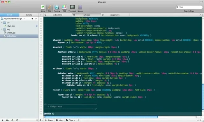 Creare query multimediali: `@media (max-width: 1200px) { ... }`