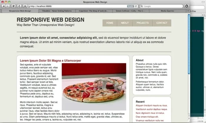 Aggiunta di stili specifici per ogni risoluzione, modificando margini, dimensioni caratteri, posizione degli elementi (e anche rimuovendo elementi superflui).
