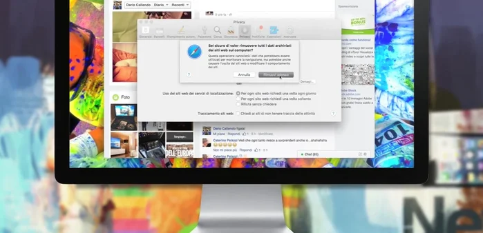 Cliccare su "Rimuovi tutti i dati di siti web".