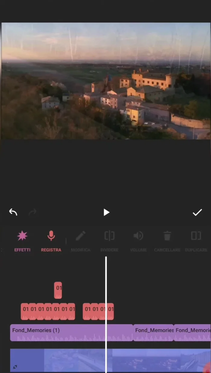 Utilizza la funzione di duplicazione per sovrapporre audio e creare effetti particolari (es. eco, ripetizioni).