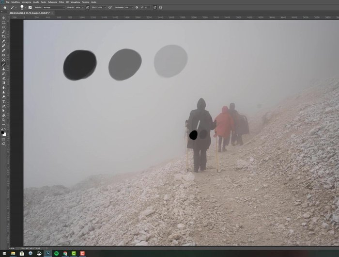 Osserva come Moltiplica considera tutte le gradazioni di colore, confrontandole con il livello sottostante.