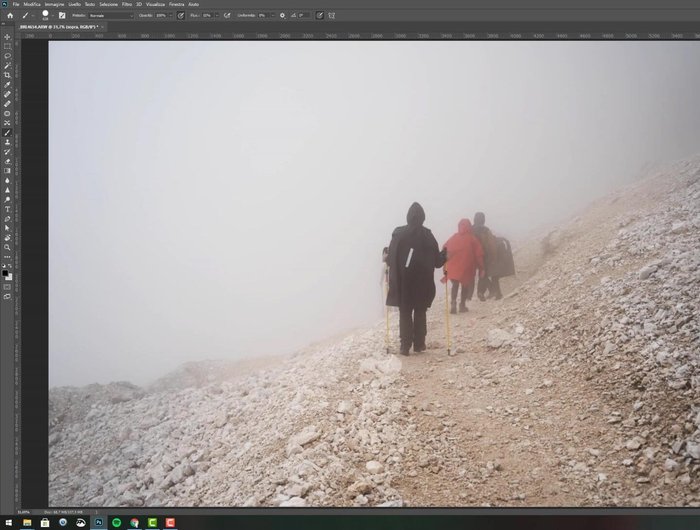 Scegli il metodo di fusione "Sovrapponi".