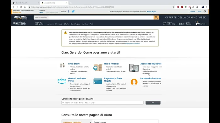 Scorri verso il basso fino alla voce "Bisogno di aiuto" e seleziona "Aiuto".