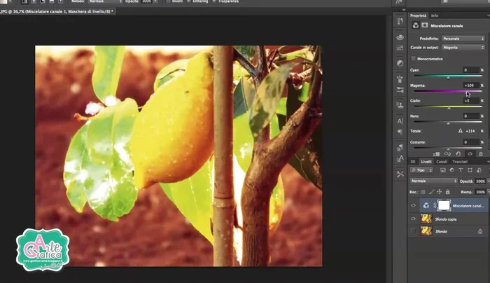 Aggiustare i canali Ciano e Nero per affinare il risultato.