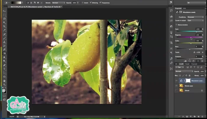 Aggiustare i canali Ciano e Nero per affinare il risultato.
