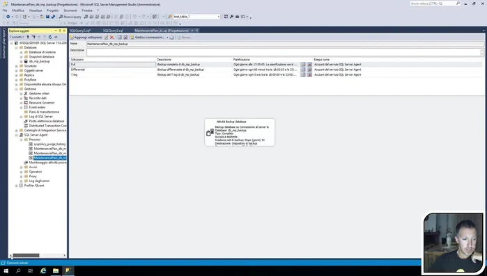 Salvare il piano di manutenzione e verificare l'esecuzione.
