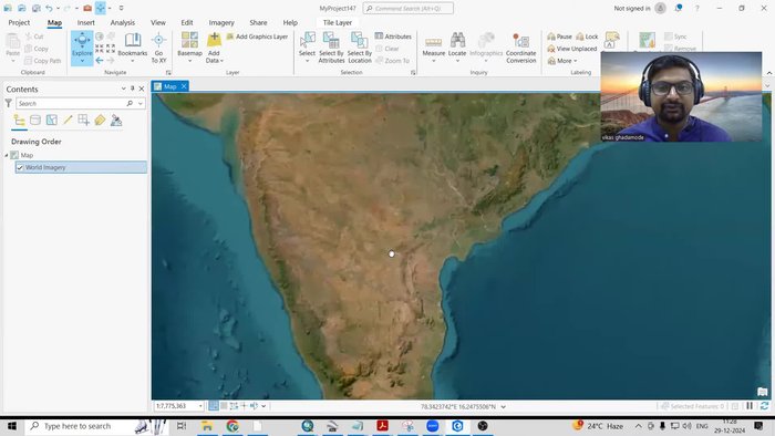 Ingrandire la zona di interesse per cui si desidera esportare l'immagine satellitare.