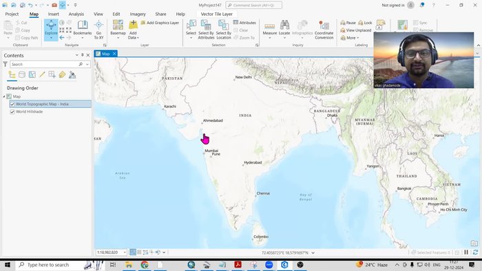 Ingrandire la zona di interesse per cui si desidera esportare l'immagine satellitare.