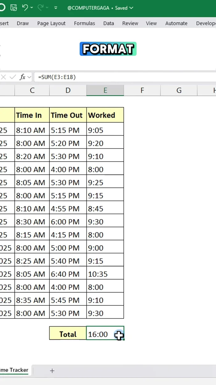 Fai clic su OK. Questo assicura che Excel tenga traccia correttamente delle ore totali, anche oltre le 24.