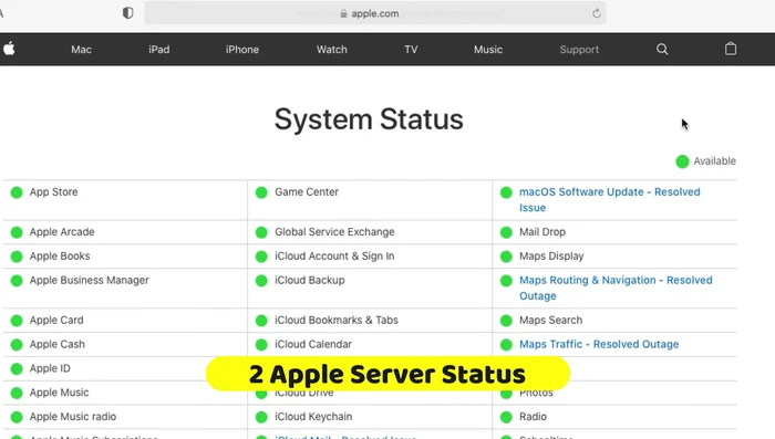 Se il problema persiste, controlla lo stato dei server Apple (link nella descrizione).
