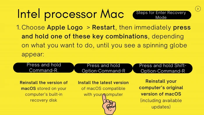 Nella finestra dell'app di ripristino, seleziona "Reinstalla macOS" e segui le istruzioni.