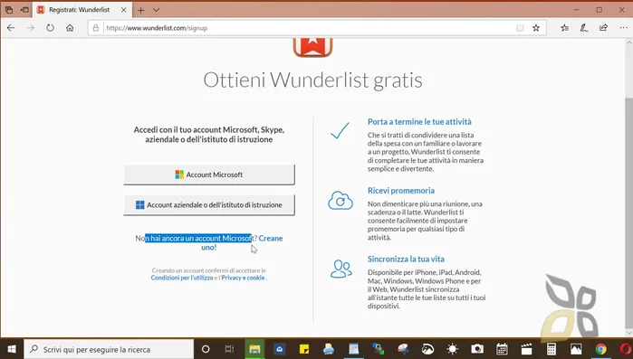 Se non hai un account, clicca su 'Create account'. Inserisci la tua email, crea una password sicura e segui le istruzioni per verificare il tuo indirizzo email.