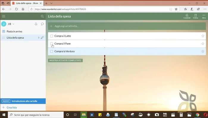 Crea cartelle per raggruppare liste simili (es. 'Lavoro', 'Casa', 'Studi'). Puoi trascinare e rilasciare le liste tra le cartelle per organizzarle.