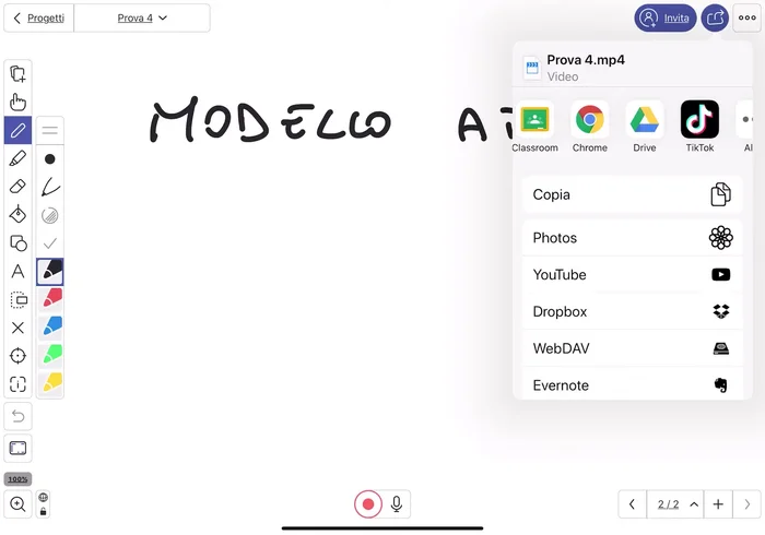 Condividi la tua video lezione con gli studenti tramite link o caricandola su Google Classroom o Drive.