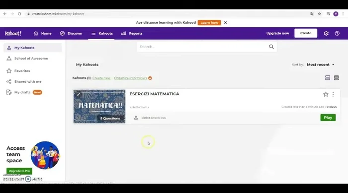 Avvia il quiz cliccando su 'Start'.