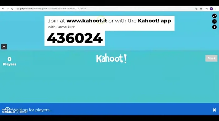 Avvia il quiz cliccando su 'Start'.