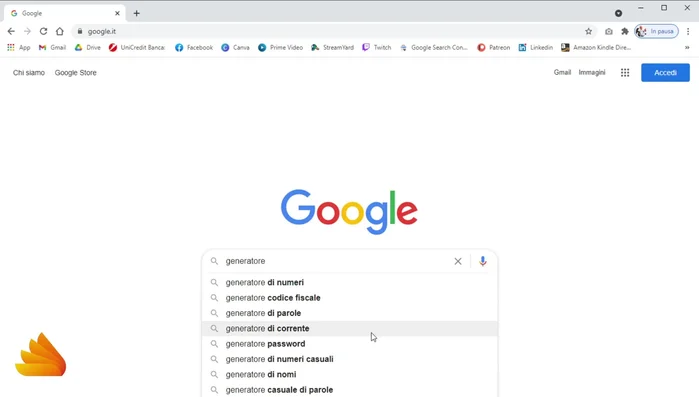 Selezionare un generatore di password online affidabile (l'esempio nel video usa un generatore non più disponibile, ma il principio è lo stesso).