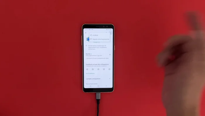 Se l'app è aggiornata, disinstallarla.