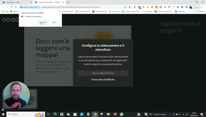 Clicca su 'Avvia registrazione'.