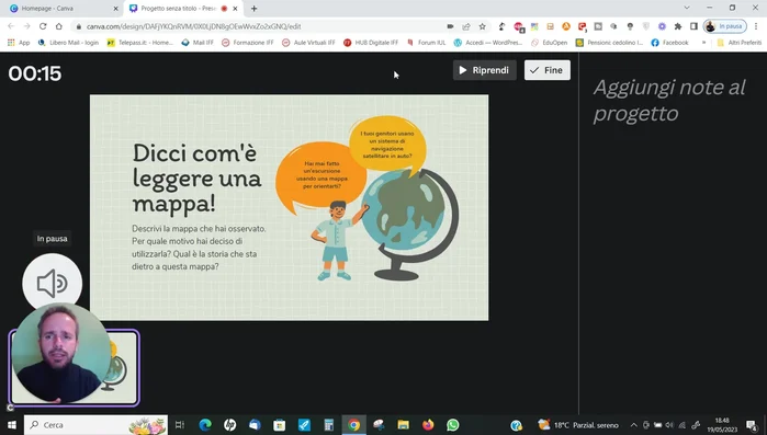 Clicca su 'Termina registrazione' quando hai finito.