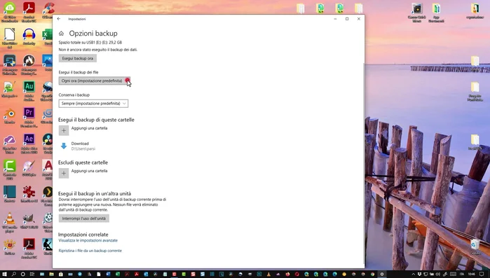 Avviare il backup cliccando su 'Esegui backup adesso'.
