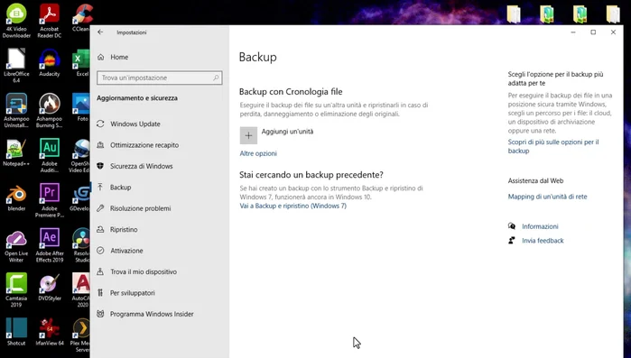 Selezionare le cartelle di cui si desidera eseguire il backup. È possibile selezionare singole cartelle o intere raccolte (es. Documenti, Immagini).