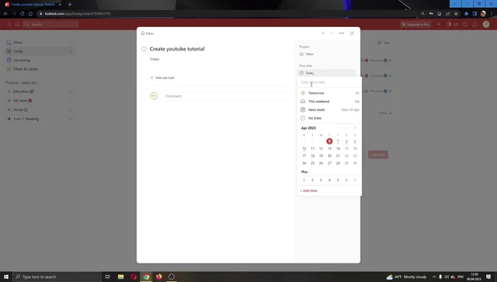 Seleziona l'opzione che rende l'attività ricorrente.