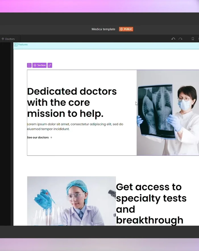 Modifica il componente rimuovendo elementi non necessari.