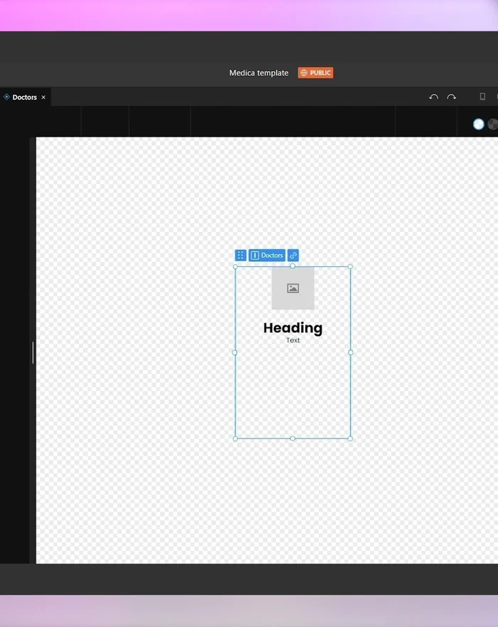 Assegna una larghezza massima di 270 pixel all'immagine e una larghezza di 240 pixel al contenitore di testo, con un gap di 1 unità.