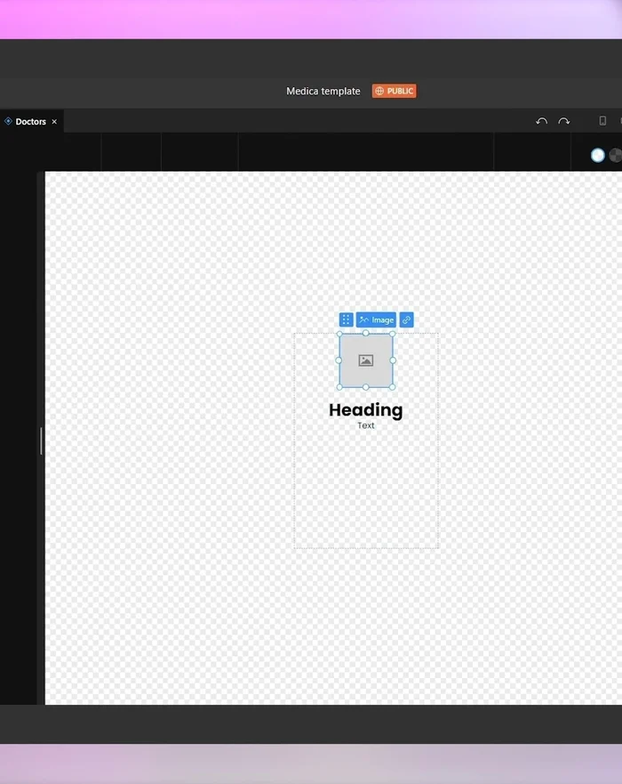 Assegna una larghezza massima di 270 pixel all'immagine e una larghezza di 240 pixel al contenitore di testo, con un gap di 1 unità.