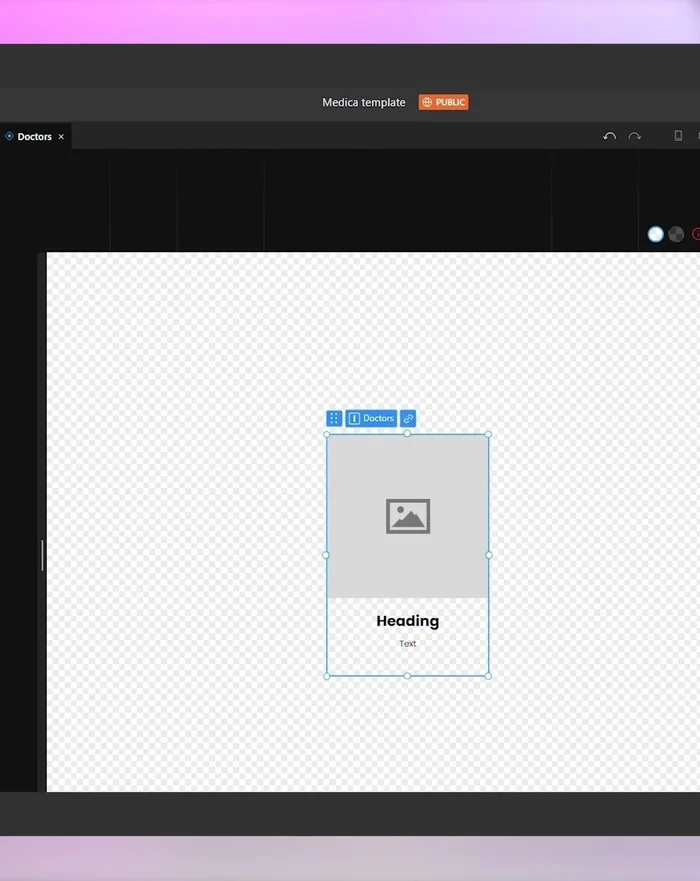 Imposta l'altezza del contenitore principale a 100, aggiungendo un bordo e un'ombra (poi rimosso).