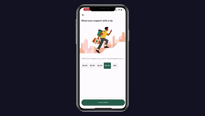 Aggiungi la mancia (facoltativo).