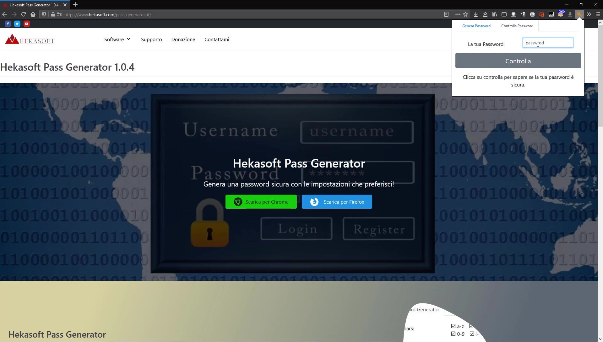 Generatore di Password Sicuro: Estensione per Chrome e Firefox