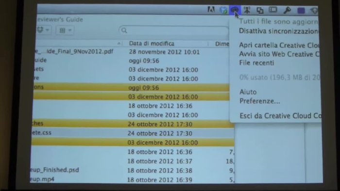 Creazione automatica della cartella Creative Cloud per la sincronizzazione.