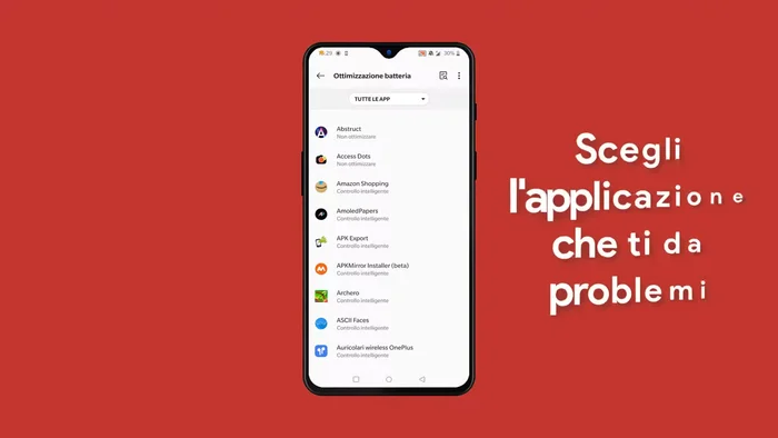 Modifica l'impostazione da "Ottimizza" a "Non ottimizzare".