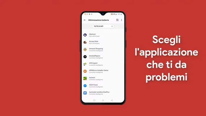 Modifica l'impostazione da "Ottimizza" a "Non ottimizzare".