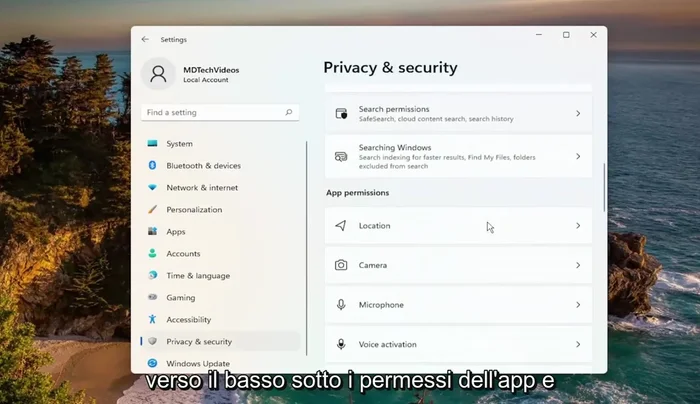 Disattivare l'interruttore principale per bloccare completamente l'accesso dell'app a quella funzionalità oppure disattivare singolarmente l'accesso per app specifiche.