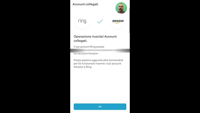Collegamento dell'account Ring ad Alexa.