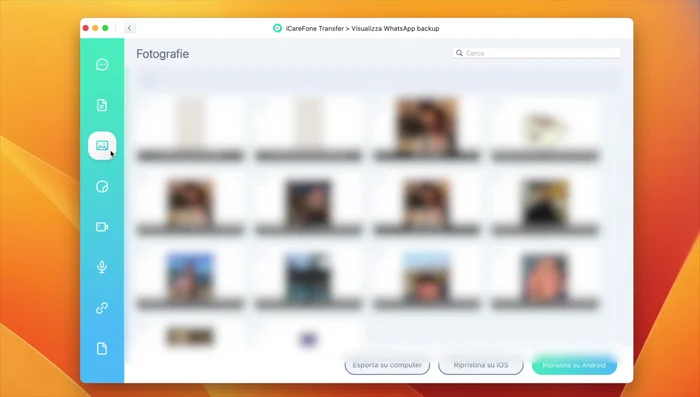Utilizza il pulsante 'Ripristina ora' per ripristinare il backup sul dispositivo.